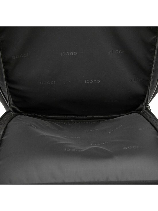 Gucci Flap Backpack Black Nylon Leather